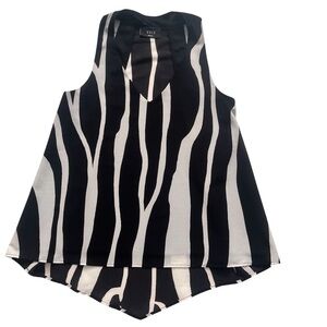 Vici Black White Flowy Tank V Neck Lined Size S